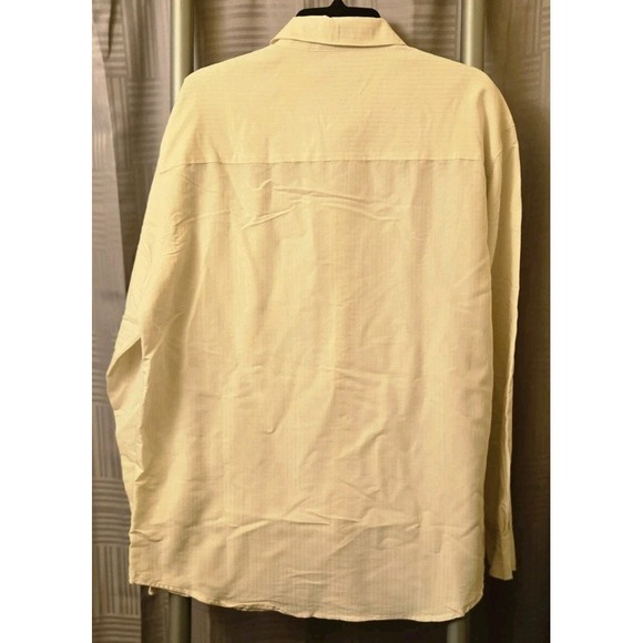Cubavera Men's Long Sleeve Guayabera Shirt – Beige Embroidered Button Front Sz L - Picture 5 of 5